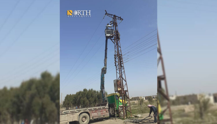 محولة كهربائية (طرنس) في بلدة الكرامة شرقي الرقة – نورث برس