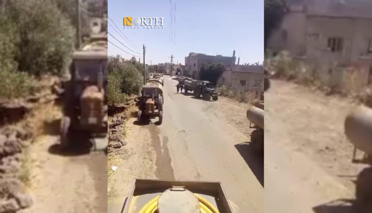 الصهاريج تنتظر دور تعبئة المياه - نورث برس