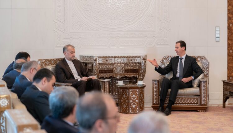 استقبال الأسد لوزير الخارجية الإيراني في دمشق - رئاسة الجمهورية السورية