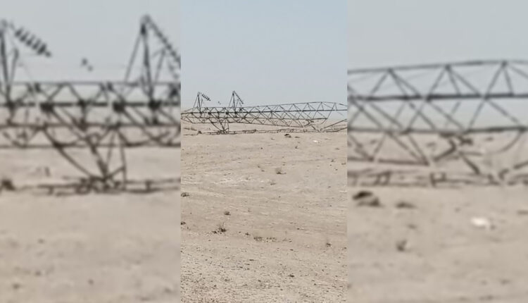 انهيار برج كهرباء بريف الحسكة - متداول