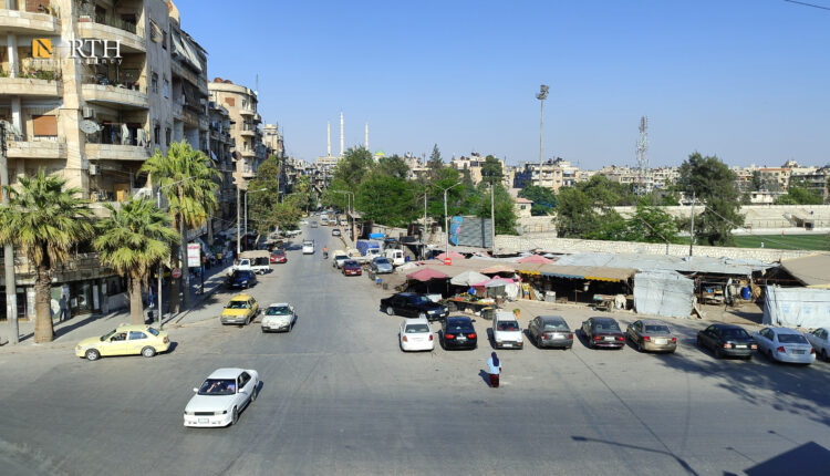 حركة ضعيفة للسيارات في شارع الملعب البلدي بحي الفيض في حلب - نورث برس