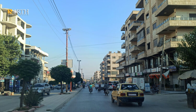 شارع الفيلات بمدينة عفرين شمالي حلب- نورث برس