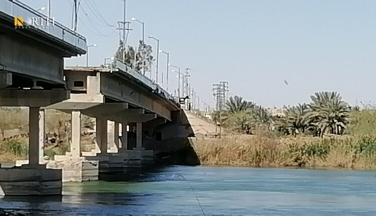 نهر الفرات عند جسر بلدة الباغوز بريف دير الزور الشرقي - نورث برس