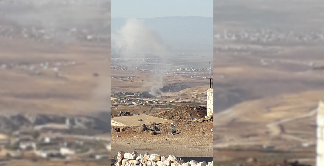 غارات روسية على أطراف قرية الحلوبة بجبل الزاوية جنوبي إدلب - متداول