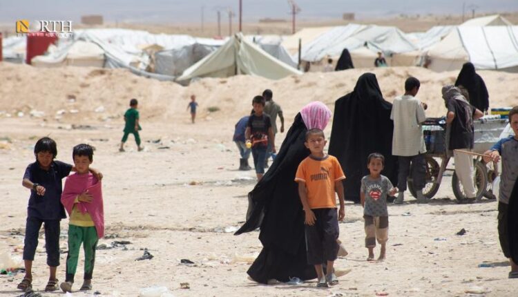 أطفال ونساء في مخيم الهول شمالي سوريا - نورث برس
