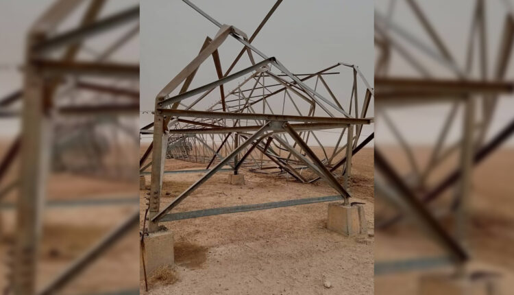 انهيار أبراج كهرباء بريف الحسكة بسبب عاصفة غبارية - متداول