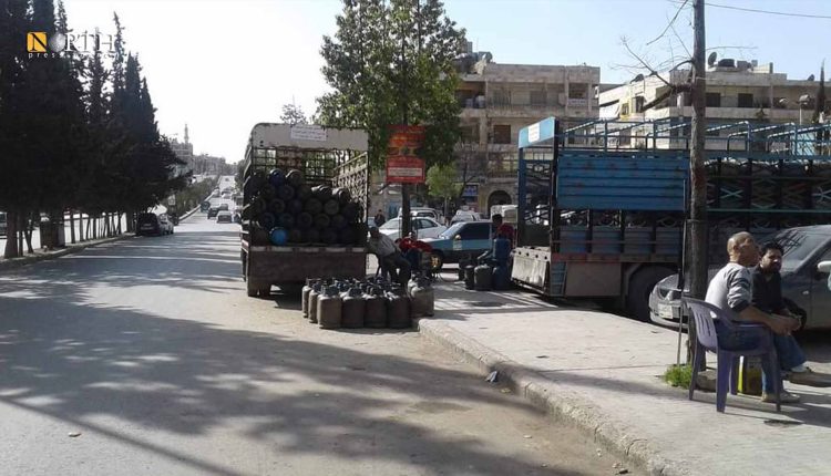 مركز لتبديل أسطوانات الغاز المنزلي في حلب - نورث برس/ أرشيفية 