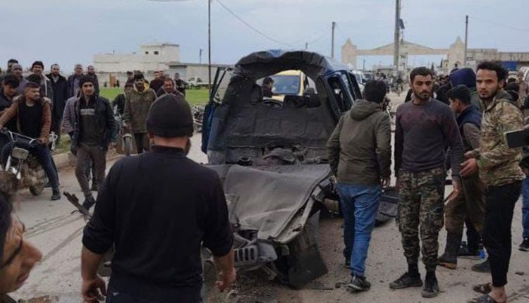 انفجار سيارة عند مدخل مدينة الراعي شمال حلب - متداول