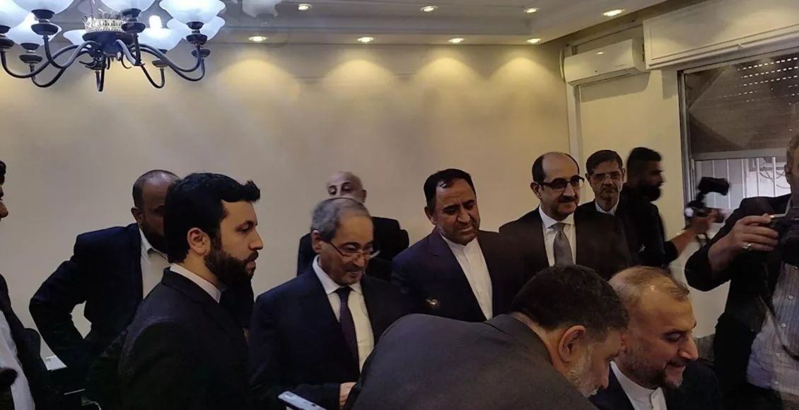 من افتتاح السفارة الإيرانية بدمشق بحضور عبد اللهيان والمقداد