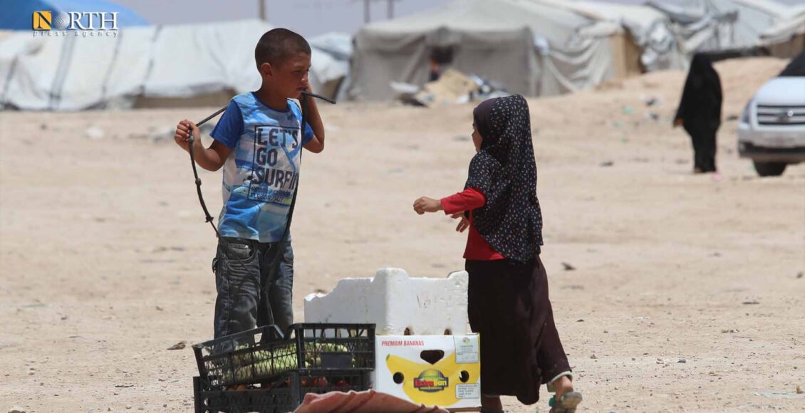 أطفال عناصر "داعش" الأجانب في مخيم الهول شرق الحسكة - نورث برس