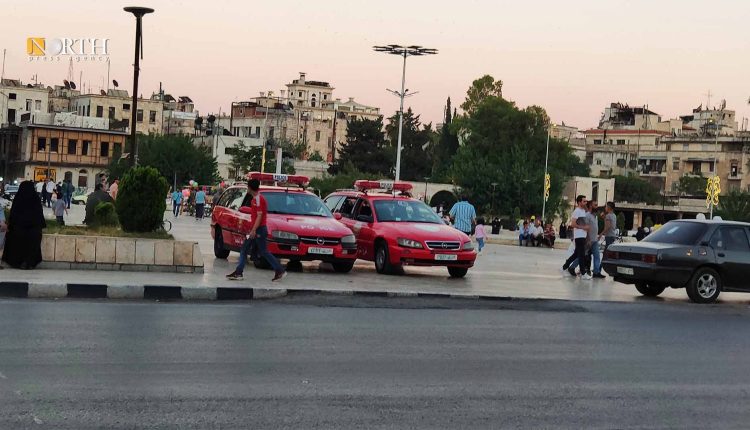 دورية للشرطة في ساحة سعدالله جابري بحلب - نورث برس/ أرشيفية