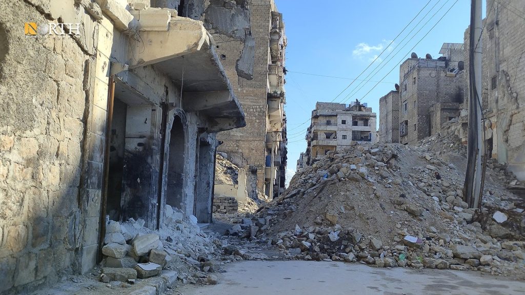 أنقاض جراء الزلزال في حلب – نورث برس