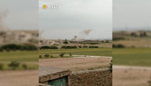 قصف تركي على إحدى قرى ريف منبج – نورث برس/ أرشيفية