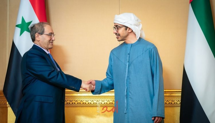 وزير الخارجية السوري فيصل المقداد ونظيره عبد الله بن زايد