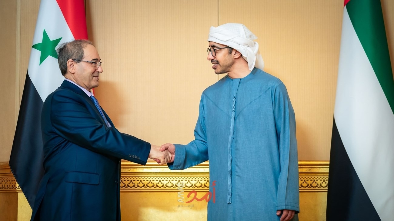 وزير الخارجية السوري فيصل المقداد ونظيره عبد الله بن زايد