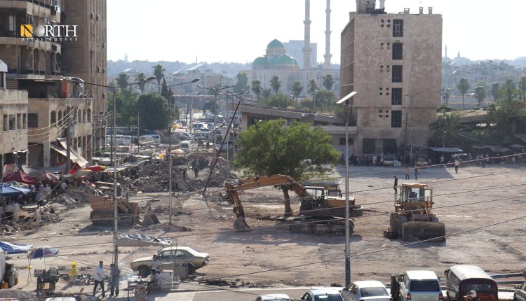 أعمال حفر وتحضيرات لإنشاء مشروع نقل وسط مدينة حلب - نورث برس
