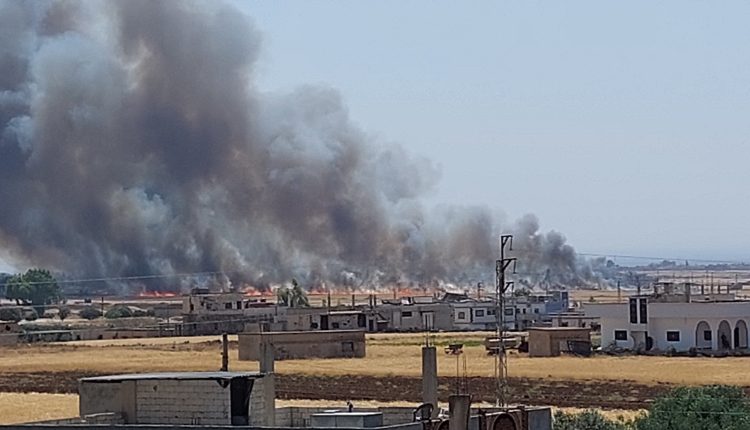 نيران تلتهم عشرات الدونمات المزروعة بالقمح في درعا - متداول