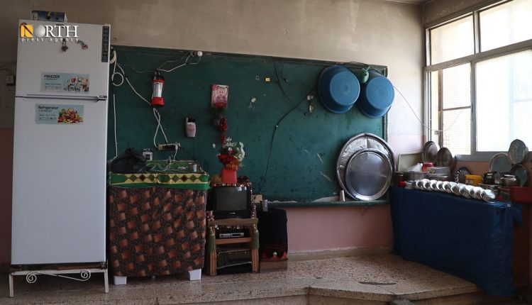 مدرسة لإيواء النازحين في الحسكة – نورث برس
