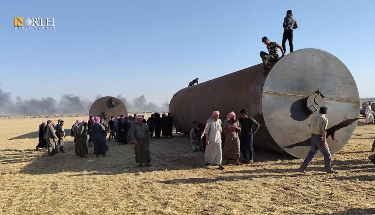 حرّاقات جديدة لفصيل "أحرار الشرقية" بمحاذاة مخيم العامرية قرب مدينة الراعي بريف حلب - نورث برس