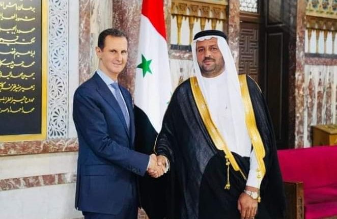 الرئيس السوري بشار الأسد وعضو مجلس الشعب جمال حسين الشبهر - تواصل اجتماعي