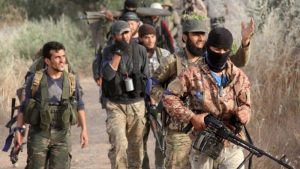 عناصر فصائل مسلحة موالية لأنقرة بريف حلب - إنترنت