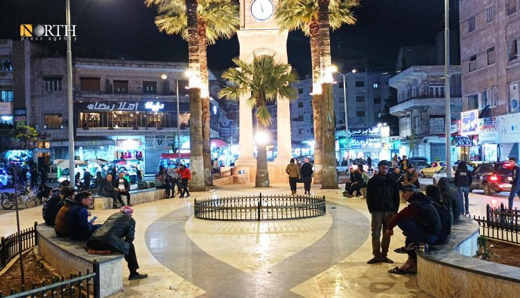 ساحة الساعة في مركز مدينة إدلب شمال غربي سوريا- نورث برس