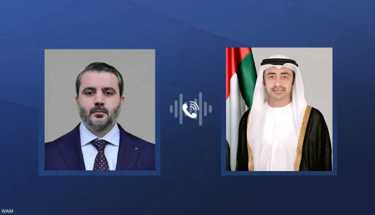 وزير خارجية الإمارات عبد الله بن زايد آل نهيان ونظيره السوري أسعد الشيباني