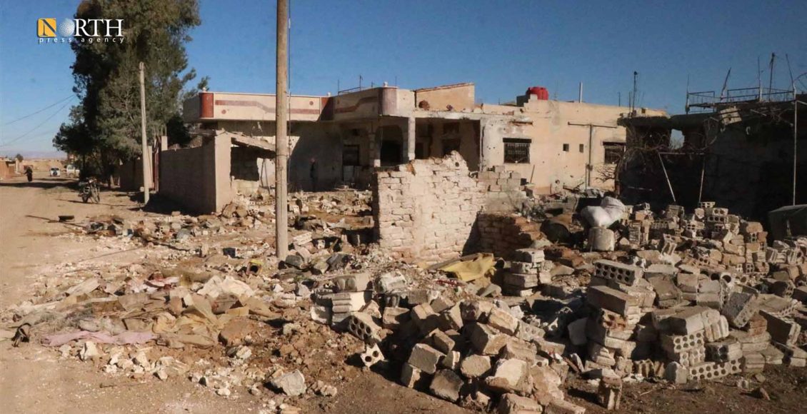 آثار الدمار في بلدة زركان بريف الحسكة جراء قصف تركي سابق ـ نورث برس/ أرشيفية