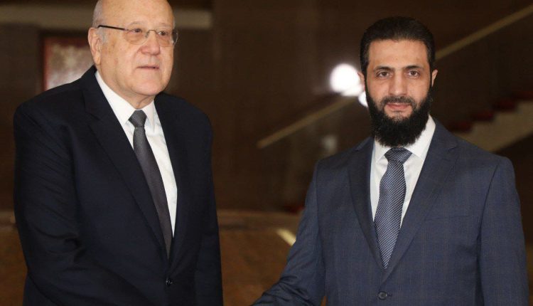 أحمد الشرع ونجيب ميقاتي في قصر الشعب بدمشق – إنترنت