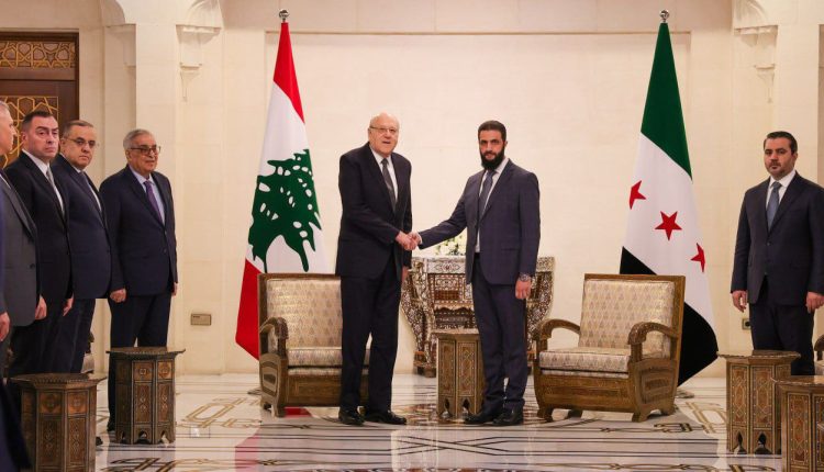 أحمد الشرع ونجيب ميقاتي في قصر الشعب بدمشق – إنترنت