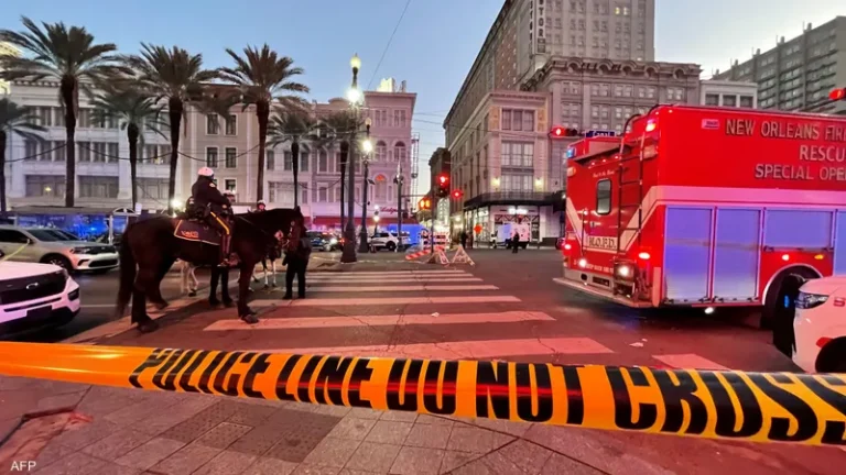 موقع حادثة الدهس في مدينة نيو أورليانز - أ ف ب
