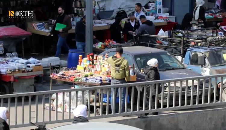 انتشار بسطات لبيع المواد الغذائية في شوارع دمشق - نورث برس