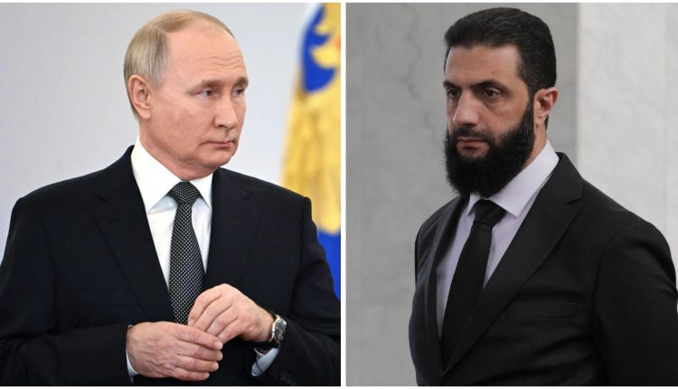 الرئيس السوري للمرحلة الانتقالية أحمد الشرع ونظيره الروسي فلاديمير بوتين