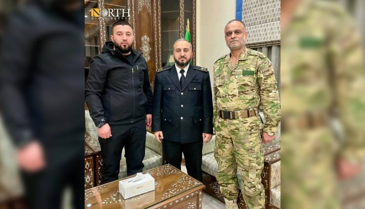 لقاء بين وزير الدفاع السوري مرهف أبو قصرة والقيادي باللواء الثامن نسيم أبو عرة – نورث برس