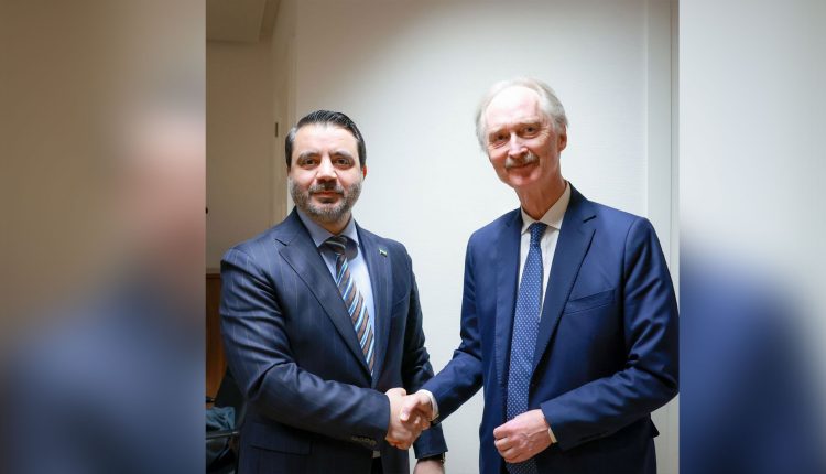 لقاء وزير الخارجية أسعد الشيباني مع غير بيدرسون المبعوث الخاص للأمم المتحدة إلى سوريا