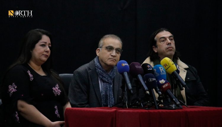 سميح شقير خلال مؤتمر صحفي في القامشلي – نورث برس