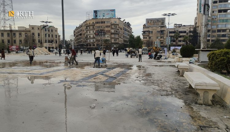 بدء أعمال تغير شكل ساحة سعد الله الجابري وسط حلب - نورث برس