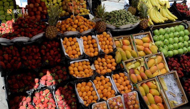 بسطة لبيع الفواكه والخضروات في دمشق - نورث برس