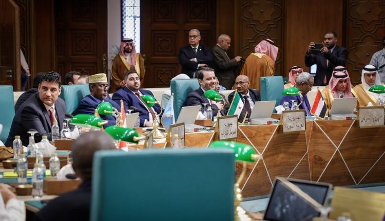 وزير الخارجية السوري أسعد الشيباني بجامعة الدول العربية