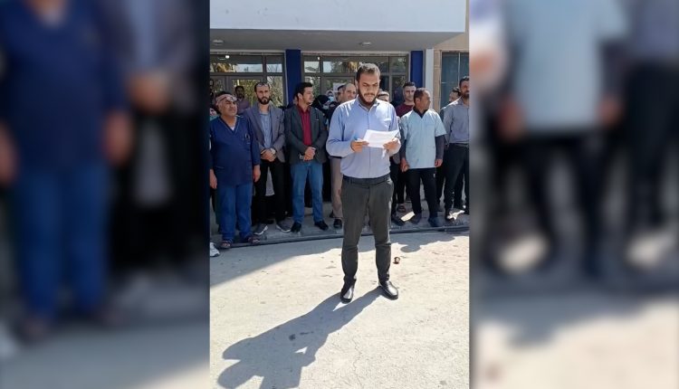 الكادر الطبي بمشفى منبج الوطني يتلو بياناً بخصوص انتهاكات ضدهم