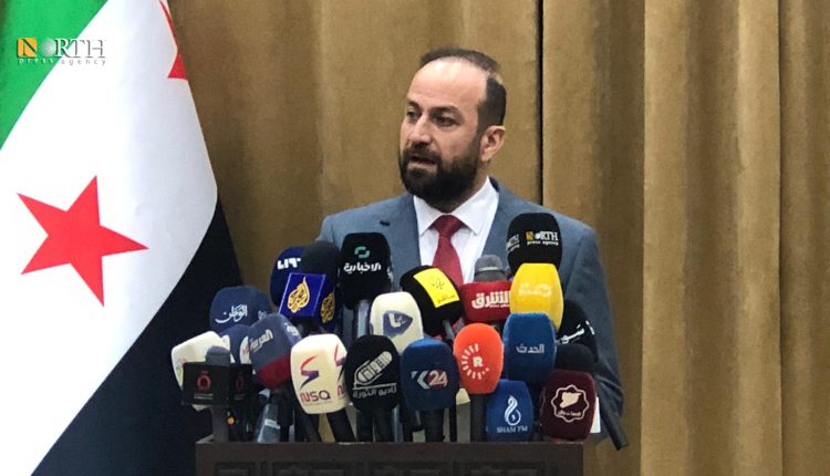 مؤتمر صحفي لوزير الإعلام السوري حمزة المصطفى – نورث برس