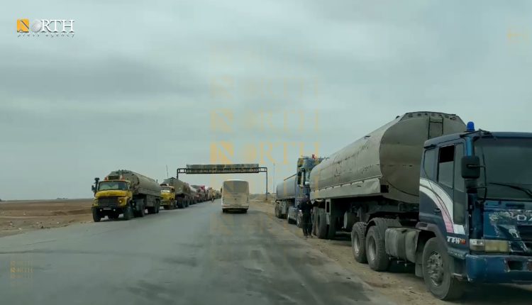 صهاريج على الطريق الدولي تنقل النفط من شمالي سوريا إلى مناطق الداخل - نورث برس
