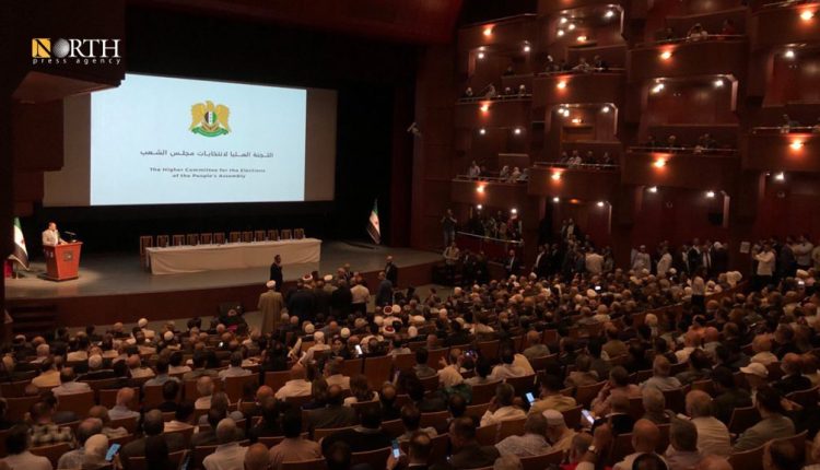 جلسة للجنة انتخابات مجلس الشعب في دار الأوبرا بالعاصمة دمشق – نورث برس