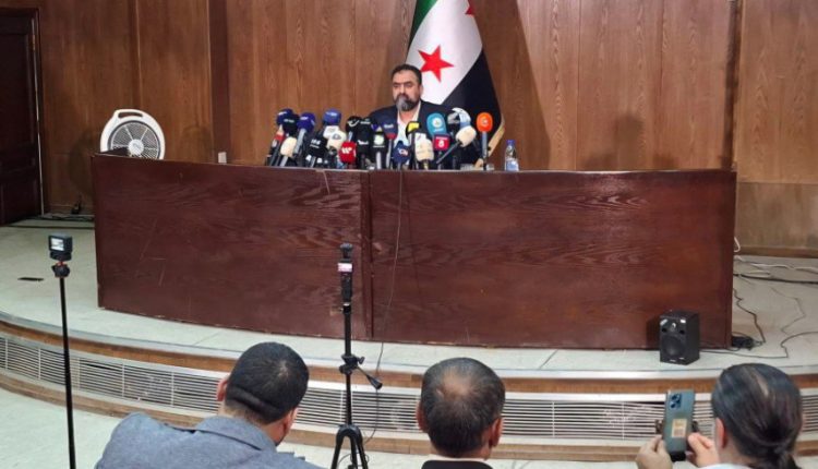 مؤتمر صحفي عقده عضو اللجنة العليا للحفاظ على السلم الأهلي حسن صوفان بدمشق