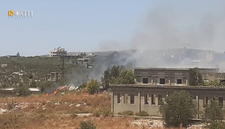حريق في ريف مدينة جبلة ببلدة زاما – نورث برس