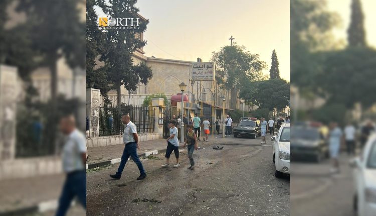 محيط كنيسة مار إلياس بدمشق بعد وقوع الانفجار – نورث برس