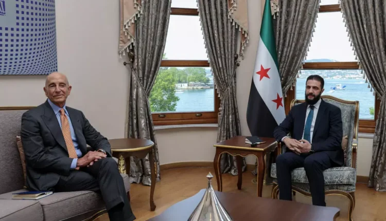الرئيس السوري أحمد الشرع والمبعوث الأميركي الخاص إلى سوريا توماس بارك