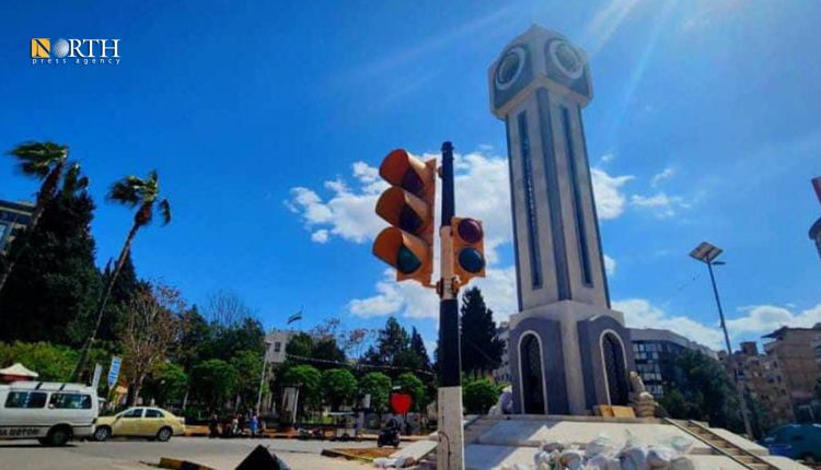 دوار الساعة وسط مدينة حمص - نورث برس