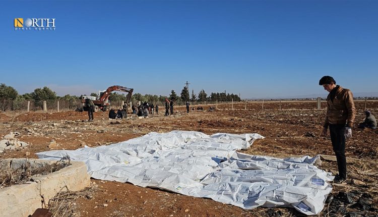 مقبرة جماعية في مدينة إزرع بريف درعا – نورث برس