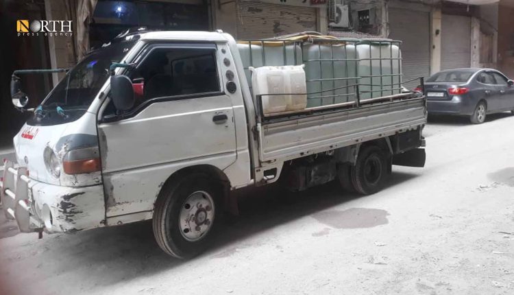 سيارة لبيع المياه في منطقة صحنايا بدمشق - نورث برس/ أرشيفية